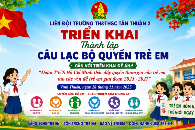 LIÊN ĐỘI TH&THCS TÂN THUẬN 2 TRIỂN KHAI MÔ HÌNH PHÁT HUY QUYỀN THAM GIA CỦA HỌC SINH “ ĐIỀU EM MUỐN NÓI” NĂM HỌC 2025 – 2026